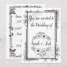 Elegante schwarze und weiße Hochzeit