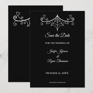 Elegante schwarze und weiße Hochzeit rettet das Da Ankündigung