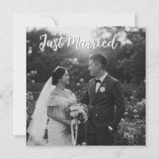 Elegante schwarze und weiße Hochzeitsankündigung