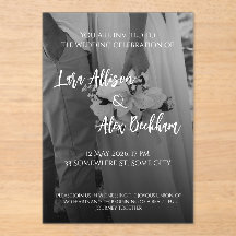 Elegante schwarze und weiße Hochzeitseinladung