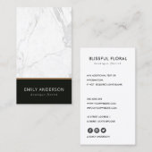 ELEGANTE SCHWARZE UND WEISSE MARBLE-TEXTURE BERUFL VISITENKARTE (Vorne/Hinten)
