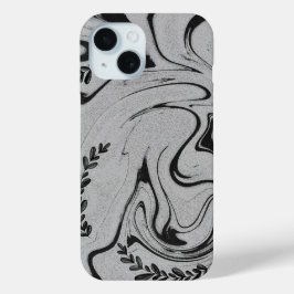 Elegante schwarze und weiße Marmor-Blatt-Swirle iP Case-Mate iPhone Hülle