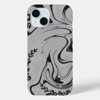 Elegante schwarze und weiße Marmor-Blatt-Swirle iP Case-Mate iPhone Hülle