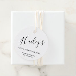 Elegante schwarze und weiße moderne Bridal Shower Geschenkanhänger