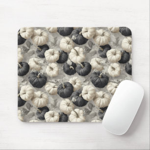 Elegante schwarze und weiße Pumpkins Mousepad