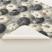 Elegante schwarze und weiße Pumpkins Sherpadecke (3/4)