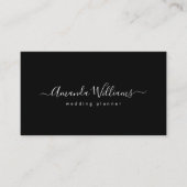 Elegante schwarze und weiße QR Code Business Card Visitenkarte (Vorderseite)