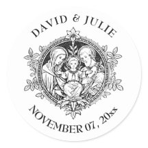 Elegante schwarze und weiße religiöse Familie