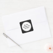 Elegante schwarze und weiße Retro-Polka-Punkte Quadratischer Aufkleber (Umschlag)
