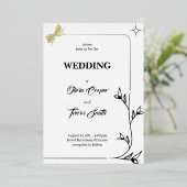 ELEGANTE SCHWARZE UND WEISSE SCHWARZKARTE FOLIENEINLADUNG (Stehend vorne)