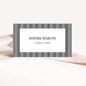 Elegante schwarze und weiße Streifen Visitenkarte