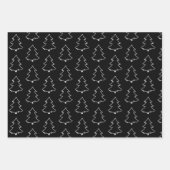 Elegante schwarze und weiße Weihnachtsbaumen Geschenkpapier Set (Vorderseite 3)