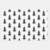 Elegante schwarze und weiße Weihnachtsbaumen Geschenkpapier Set (Vorderseite 2)