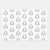 Elegante schwarze und weiße Weihnachtsbaumen Geschenkpapier Set (Vorderseite)