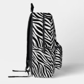 Elegante schwarze und weiße Zebrastreifen drucken  Bedruckter Rucksack (Links)