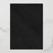 Elegante Schwarze Velvet Textur Imitation Hochzeit Folieneinladung (Rückseite)