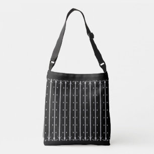 Elegante schwarze vertikale Streifen Tragetaschen Mit Langen Trägern
