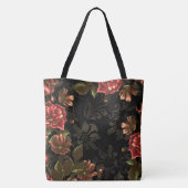 Elegante Schwarze Vintage Blüte Tasche (Rückseite)