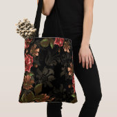 Elegante Schwarze Vintage Blüte Tasche (Von Nahem)