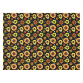 Elegante Schwarze Vintage Blüten Polka Dots Tischdecke (Vorderseite (Horizontal))