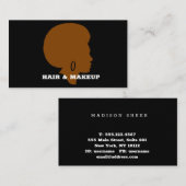 Elegante schwarze Visitenkarte im Friseur (Vorne/Hinten)