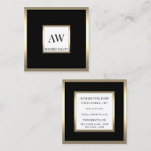Elegante schwarze Visitenkarte mit goldenem Rahmen (Vorne/Hinten)