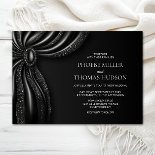Elegante schwarze Vorhang-Hochzeit  Einladung