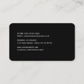 Elegante Schwarze Vorlage Visitenkarte (Rückseite)