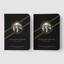 Elegante schwarze Vow-Bücher mit individuellem Fot