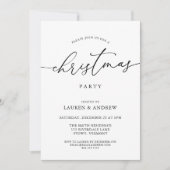 Elegante Schwarze Weihnachtsfeier Einladung (Vorderseite)