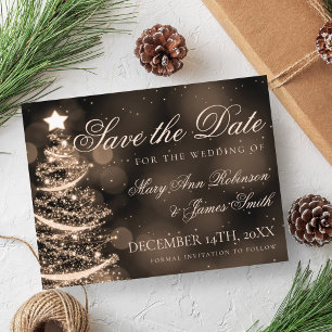 Elegante Schwarze Weihnachtsfeiern retten das Datu Ankündigungspostkarte