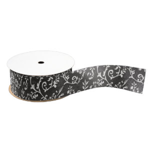 Elegante schwarze weiße abstrakte Hochzeit Ripsband