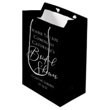 Elegante schwarze weiße Brautparty Personalisiert