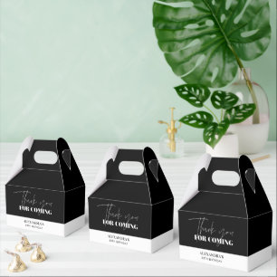 Elegante schwarze weiße Geburtstags-Dankeschön Geschenkschachtel