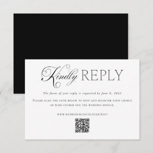 Elegante schwarze weiße Hochzeit benutzerdefiniert RSVP Karte