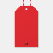 Elegante schwarze weiße Schrift Weihnachtsbaum im  Geschenkanhänger (Rückseite)