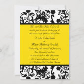 Elegante schwarze, weiße u. gelbe einladung (Vorderseite)