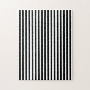 Elegante schwarze weiße vertikale Linien Geometrie Puzzle