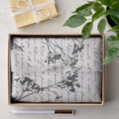 Elegante Schwarze Wildblume Silhouetten Altes Skri Seidenpapier (Geschenk)