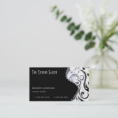 Elegante schwarze Wirble Visitenkarte (Stehend Vorderseite)