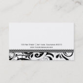 Elegante schwarze Wirble Visitenkarte (Rückseite)