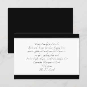 Elegante Schwarze Wunschkarten Einladung