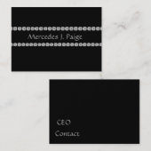 ELEGANTE SCHWARZER DIAMANT-IMITAT Geschäfts-Karte Visitenkarte (Vorne/Hinten)
