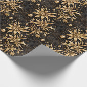 Elegante Schwarzes Gold Geschenkpapier (Ecke)