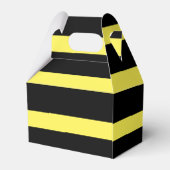 Elegante schwarzgelbe Streifen Hochzeit Geschenkschachtel (Rückseite)