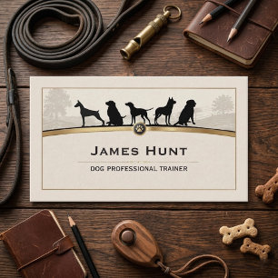 Elegante Schwarzgold Hundetrainer Welpen Visitenka Visitenkarte