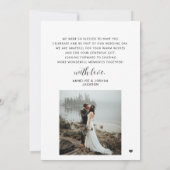 Elegante Schwarzweiß-2-Foto-Hochzeit Dankeskarte (Rückseite)