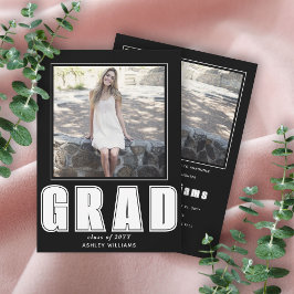 Elegante Schwarzweiß-GRAD-Klasse des Fotos 2025 Ankündigung