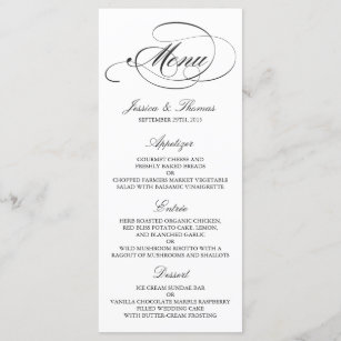 Schwarzweiss Menu Vorlagen Hochzeiten Zazzle De