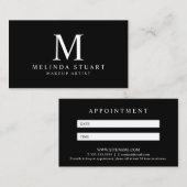 Elegante Schwarzweiss-Verabredung Terminkarte (Vorne/Hinten)